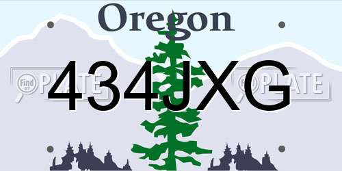 434JXG Oregon License Plate