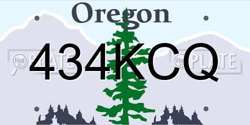 434KCQ Oregon License Plate