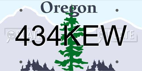 434KEW Oregon License Plate