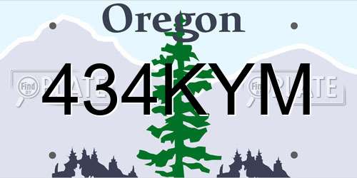 434KYM Oregon License Plate