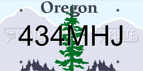 434MHJ Oregon License Plate