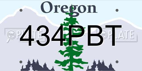 434PBT Oregon License Plate