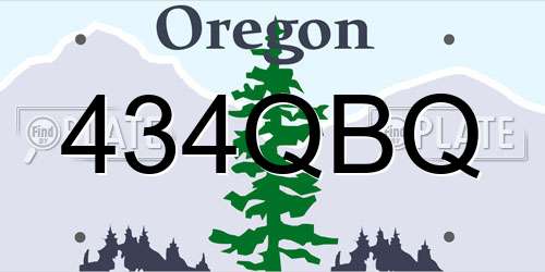 434QBQ Oregon License Plate