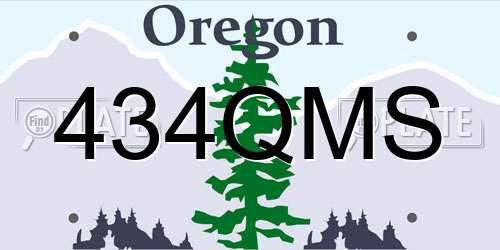 434QMS Oregon License Plate
