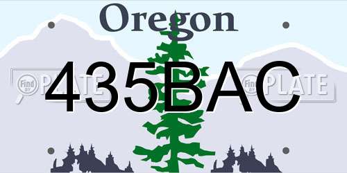 435BAC Oregon License Plate