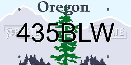 435BLW Oregon License Plate
