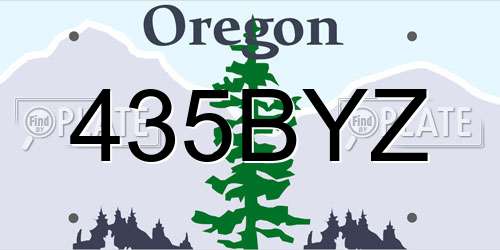 435BYZ Oregon License Plate