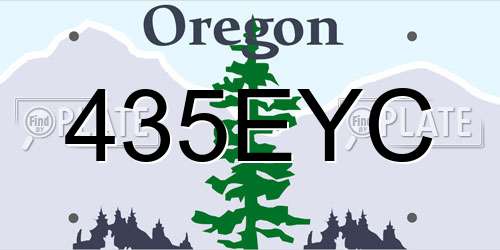 435EYC Oregon License Plate
