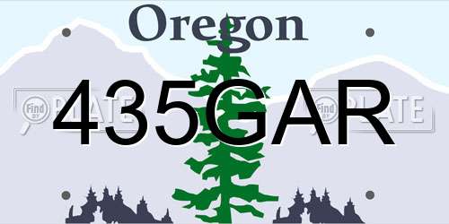 435GAR Oregon License Plate