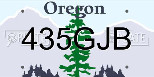 435GJB Oregon License Plate