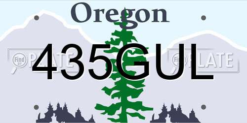 435GUL Oregon License Plate
