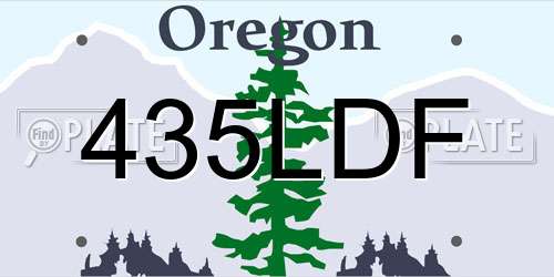 435LDF Oregon License Plate
