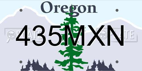 435MXN Oregon License Plate