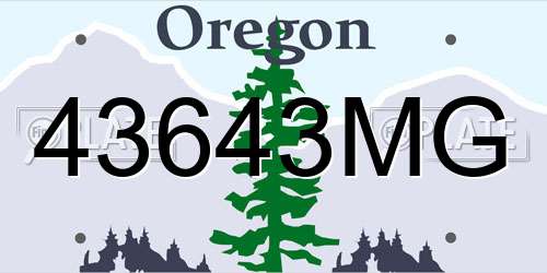 43643MG Oregon License Plate