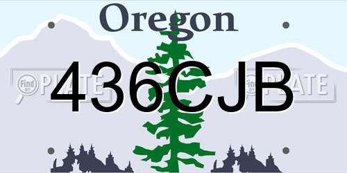 436CJB Oregon License Plate