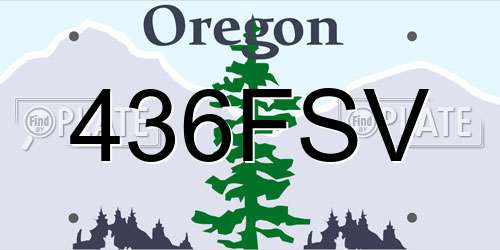 436FSV Oregon License Plate