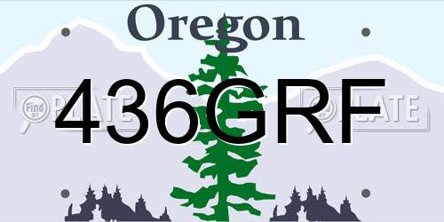 436GRF Oregon License Plate