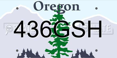 436GSH Oregon License Plate