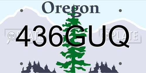 436GUQ Oregon License Plate
