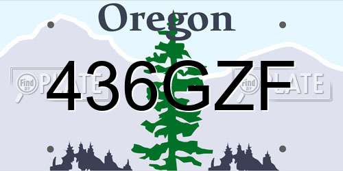 436GZF Oregon License Plate