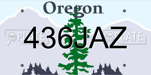436JAZ Oregon License Plate