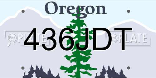 436JDT Oregon License Plate