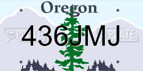 436JMJ Oregon License Plate
