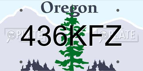 436KFZ Oregon License Plate