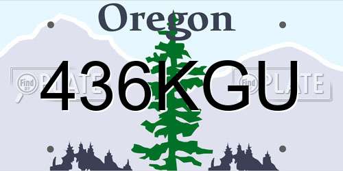 436KGU Oregon License Plate