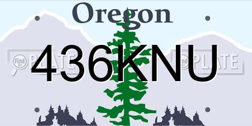 436KNU Oregon License Plate