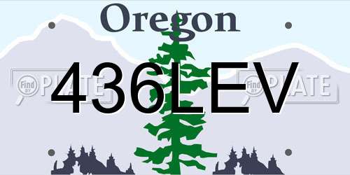 436LEV Oregon License Plate