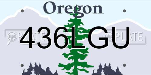 436LGU Oregon License Plate