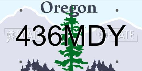 436MDY Oregon License Plate