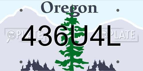 436U4L Oregon License Plate