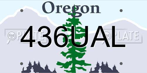 436UAL Oregon License Plate