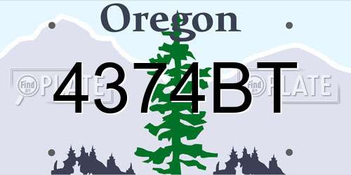 4374BT Oregon License Plate