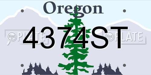 4374ST Oregon License Plate