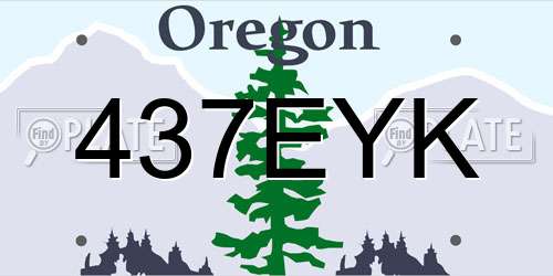 437EYK Oregon License Plate