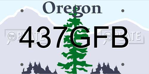 437GFB Oregon License Plate