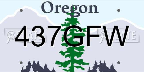 437GFW Oregon License Plate