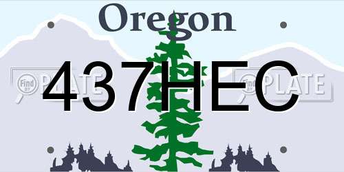 437HEC Oregon License Plate