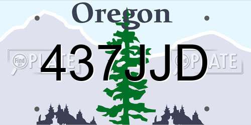 437JJD Oregon License Plate