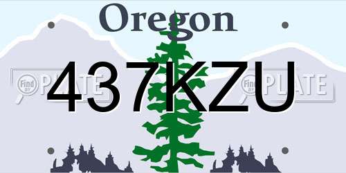 437KZU Oregon License Plate