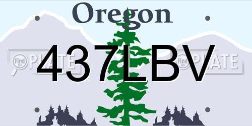 437LBV Oregon License Plate