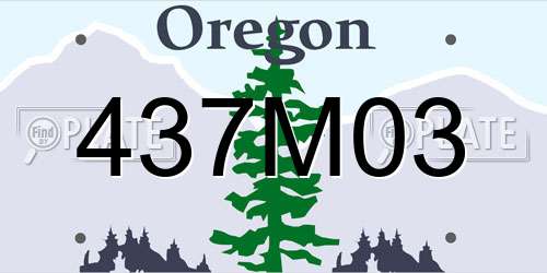 437M03 Oregon License Plate