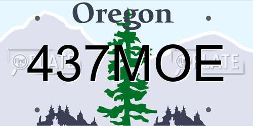 437MOE Oregon License Plate