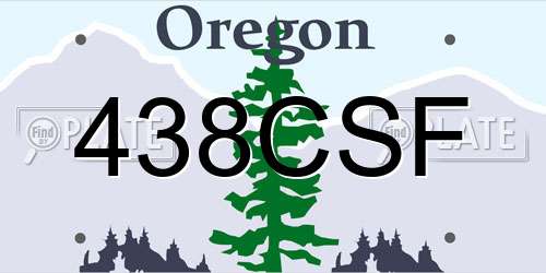 438CSF Oregon License Plate