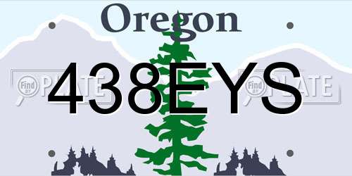 438EYS Oregon License Plate