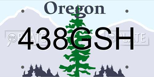 438GSH Oregon License Plate