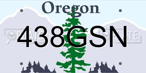 438GSN Oregon License Plate